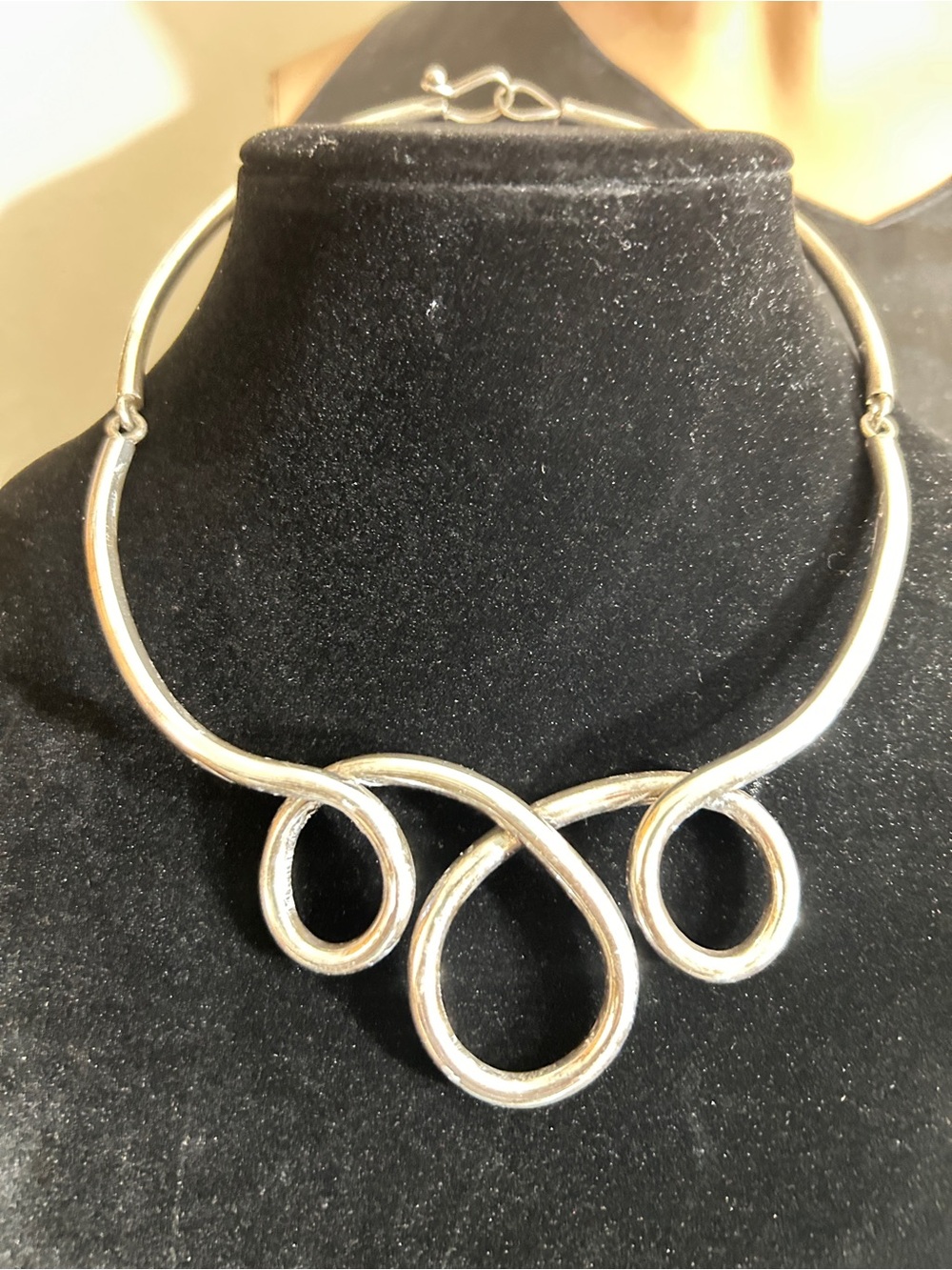 Sterling Silver Loop Statement Necklace